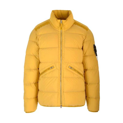 Stone Island Yellow Zip-Up Jacket with Logo Patch 811543028-V0034