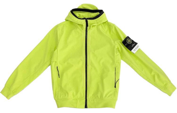 Stone Island Yellow Zip-Up Jacket with Logo Patch for Men MO761540427-V0031