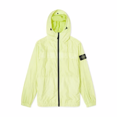 Stone Island Yellow Zip Hoodie Jacket with Badge for Men 801540922-V0031
