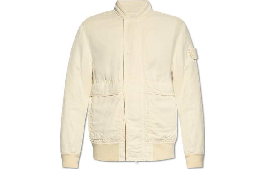 Stone Island Zip-Up Baseball Collar Jacket Men’s Off-White Long Sleeve 8015435F20-V0099