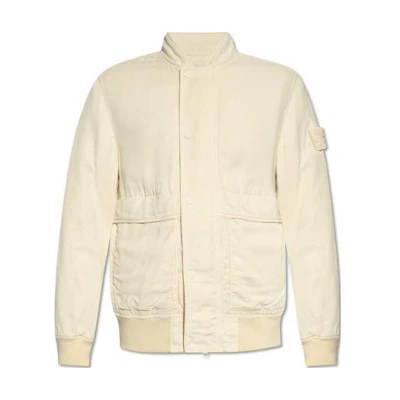 Stone Island Zip-Up Baseball Collar Jacket Men’s Off-White Long Sleeve 8015435F20-V0099