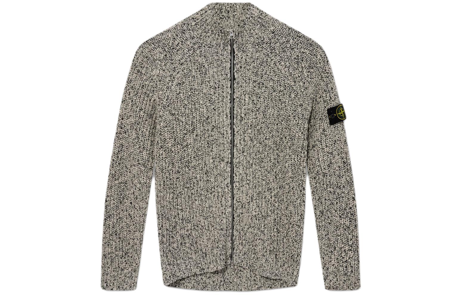 Stone Island Zipper Raglan Crewneck Jacket Unisex - Black/Grey 8015530D1-V0001