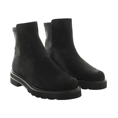 Stuart Weitzman 5050 Lift Chelsea 'Black Suede Ankle Boot'