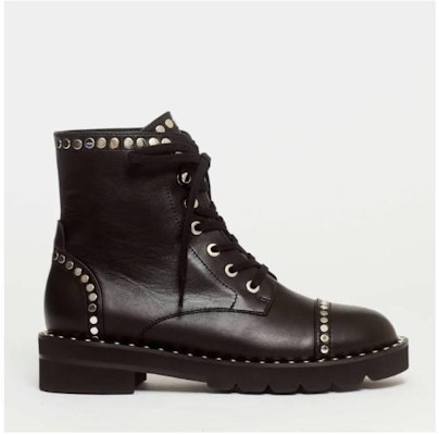 斯图尔特·韦茨曼黑色铆钉皮革短靴 '76款 MILALIFTNERO Lookbook 斯图尔特·韦茨曼黑色铆钉皮革短靴 '76款 MILALIFTNERO