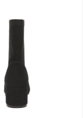 Stuart Weitzman 黑色绒面/布料粗跟短靴 ODETTA-50-BLK-SUS-SUEDE-STR Order Stuart Weitzman 黑色绒面/布料粗跟短靴 ODETTA-50-BLK-SUS-SUEDE-STR