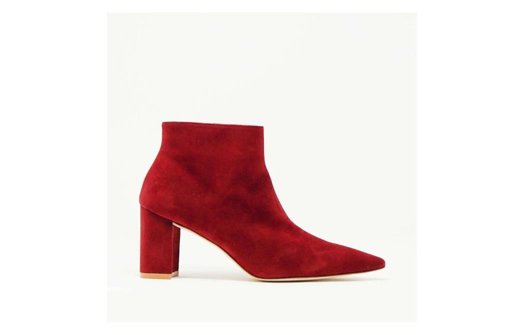 Stuart Weitzman Ankle Boot 'Cardinal Red Suede 75mm'