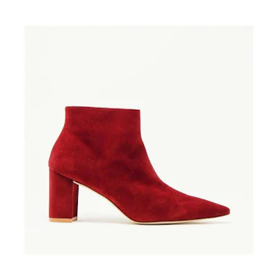 Stuart Weitzman Ankle Boot 'Cardinal Red Suede 75mm'