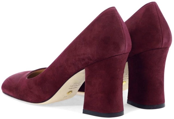 Stuart Weitzman Christian Louboutin Curveblock 85 Pump 'Cabernet' CURVEBLOCK85PUMPCABERNET 1