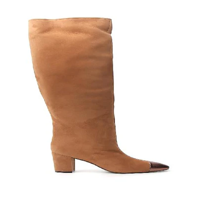 Stuart Weitzman Gianvito Rossi Kimberly Cap-Toe Knee Boots 'Camel Bronze'