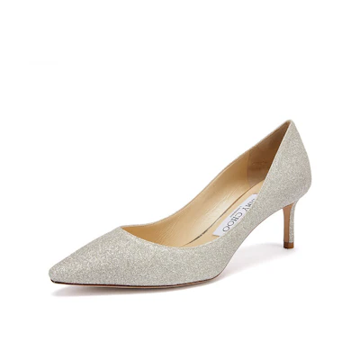 Stuart Weitzman Jimmy Choo Romy 60 'Glitter Ice White Gold'