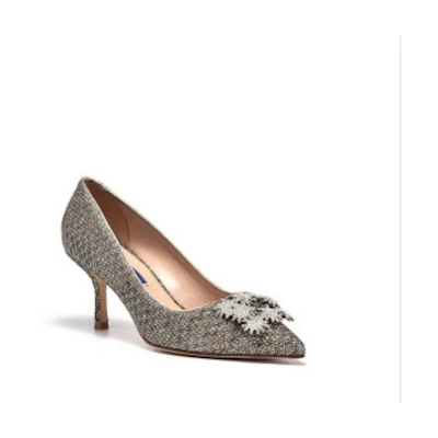 Stuart Weitzman Kelsey 75 High Heels 'Platinum Fabric'