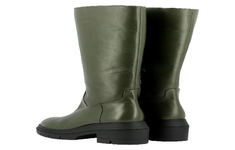 Shop Stuart Weitzman Norah 綠色短靴 NORAHTALLBOOTSMOOTHCALFHUNTER