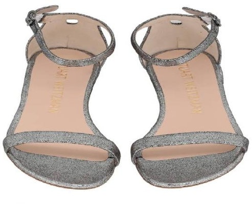 Stuart Weitzman Nudist June Lame Terciopelo 'Plateado' NUDISTJUNELAMEVELVET_SILVER Details for Stuart Weitzman Nudist June Lame Terciopelo 'Plateado' NUDISTJUNELAMEVELVET_SILVER