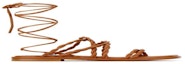 Buy 斯图尔特·韦茨曼 Calypso 棕色绑带凉鞋 CALYPSOLACEUPDSN-TN2