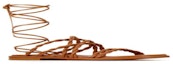 Order 斯图尔特·韦茨曼 Calypso 棕色绑带凉鞋 CALYPSOLACEUPDSN-TN2