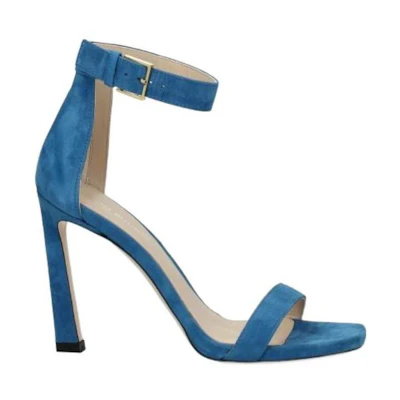 Stuart Weitzman Suede 10cm High Heels 'Slim White'