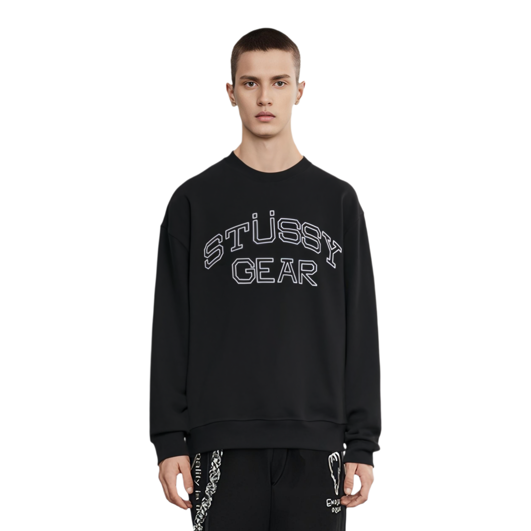 Stussy Fall STÜSSY GEAR Crew Logo Graphic Fleece Vintage Unisex Sweatshirt. 1915035 圖 4
