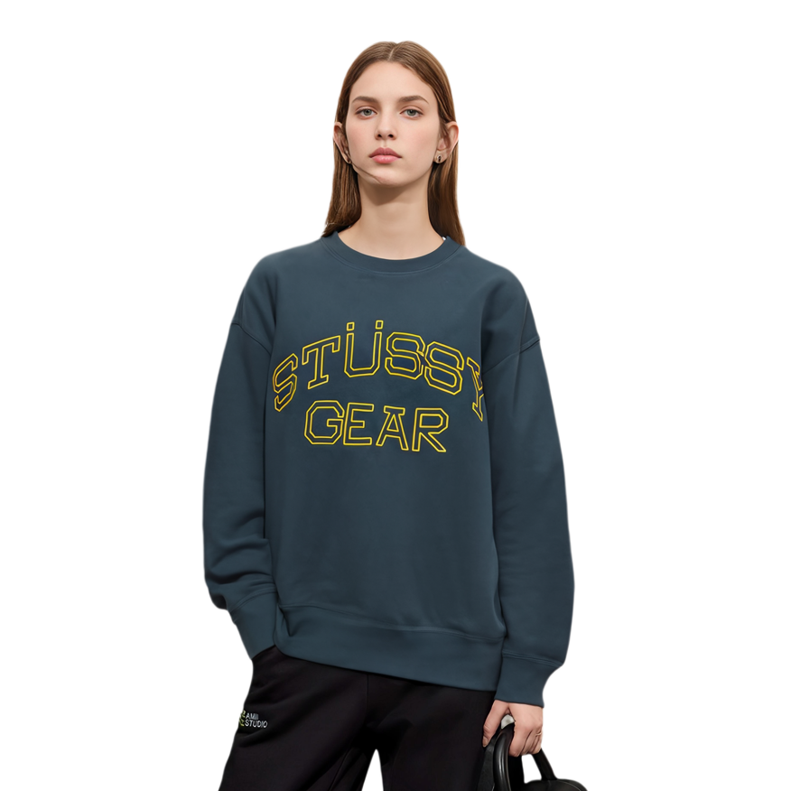 Stussy Fall STÜSSY GEAR Crew Logo Graphic Fleece Vintage Unisex Sweatshirt. 1915035 圖 10