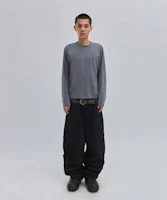 Lookbook Suade x Sejong 联名紫灰色纹理长袖衬衫 SDFFTO141PG