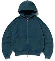 SUEDE Cropped Washed Deep Green Zip-Up Hoodie SDEFTO514DG SUEDE Cropped Washed Deep Green Zip-Up Hoodie SDEFTO514DG
