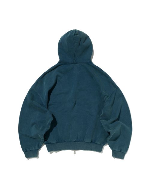 Order SUEDE Cropped Washed Deep Green Zip-Up Hoodie SDEFTO514DG