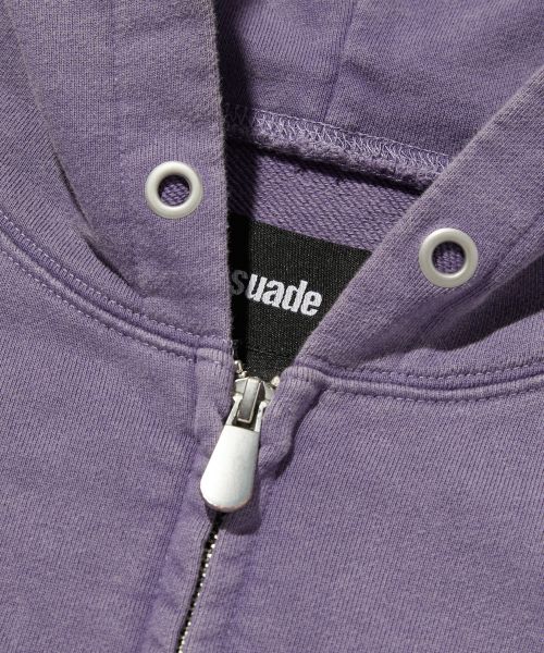 Lookbook Jaket Hoodie Zip-Up Suede Ungu Pudar Potongan Pendek SDEFTO514PP