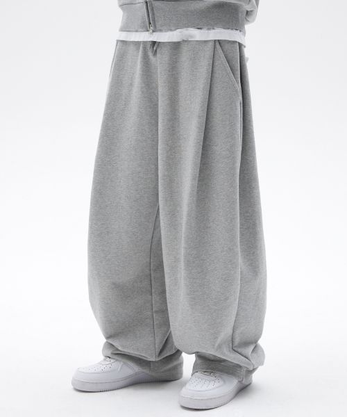 SUEDE Two Tuck Gray Long Pants SD4SBO107GY