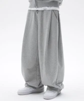 SUEDE Two Tuck Gray Long Pants SD4SBO107GY SUEDE Two Tuck Gray Long Pants SD4SBO107GY