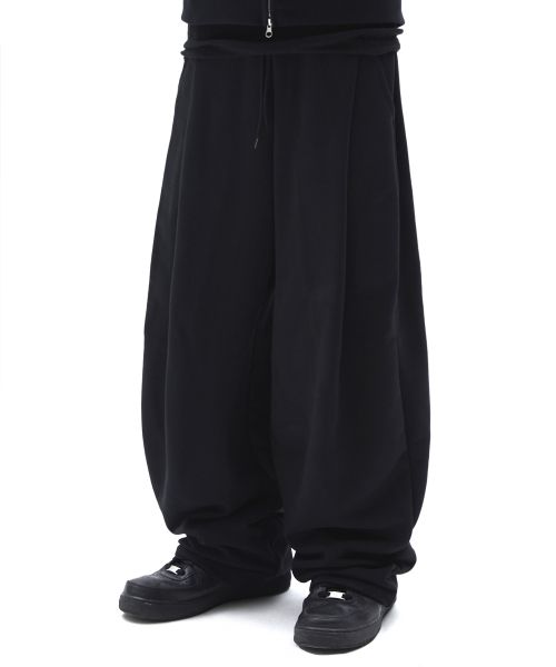 Suede Two Tuck Long Pants Black SD4SBO107BK