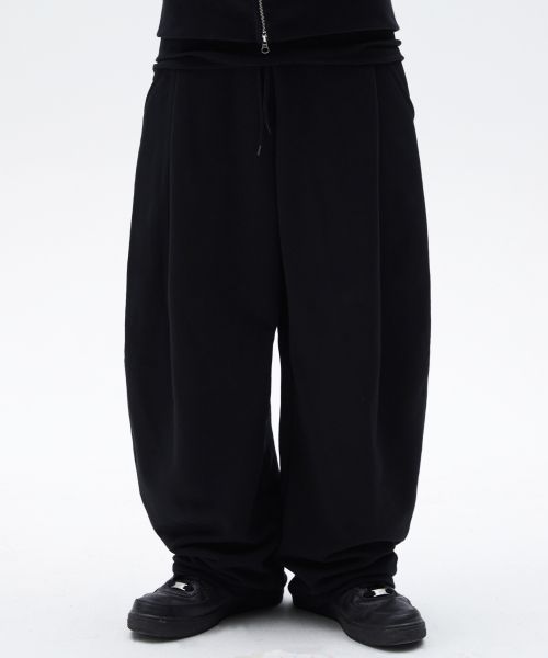 Order Suede Two Tuck Long Pants Black SD4SBO107BK