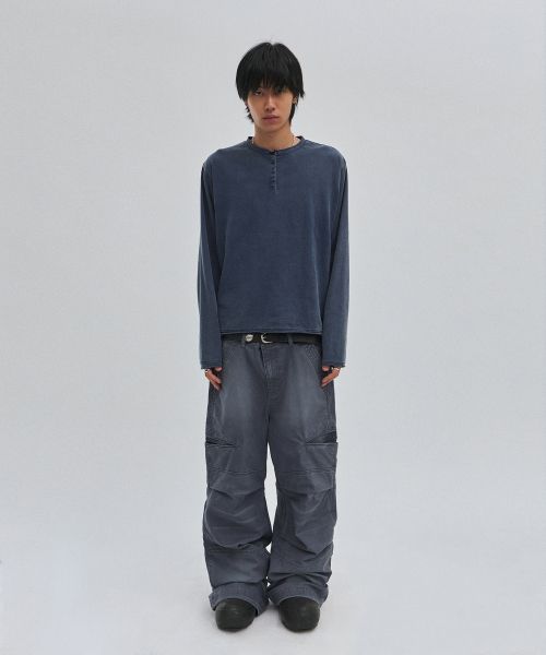 Details for Baju Henley Suede Wash [Washing Navy] SDFFTO139WN