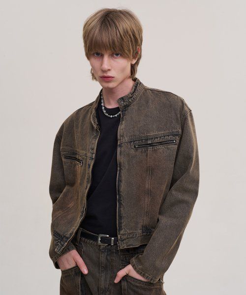 Lookbook SUPERSUB Washed Brown Cropped Denim Jacket SUBSS24014WBR