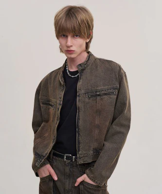 SUPERSUB Washed Brown Cropped Denim Jacket SUBSS24014WBR Lookbook SUPERSUB Washed Brown Cropped Denim Jacket SUBSS24014WBR