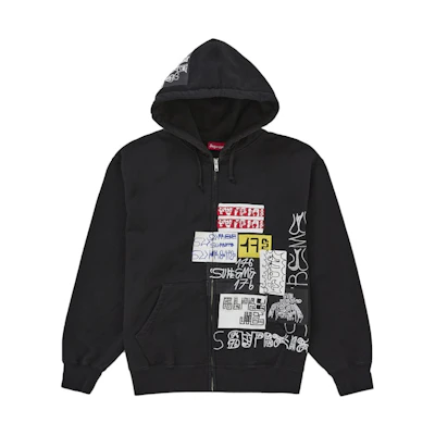 Supreme 176 Zip Up Hooded Sweatshirt Black
