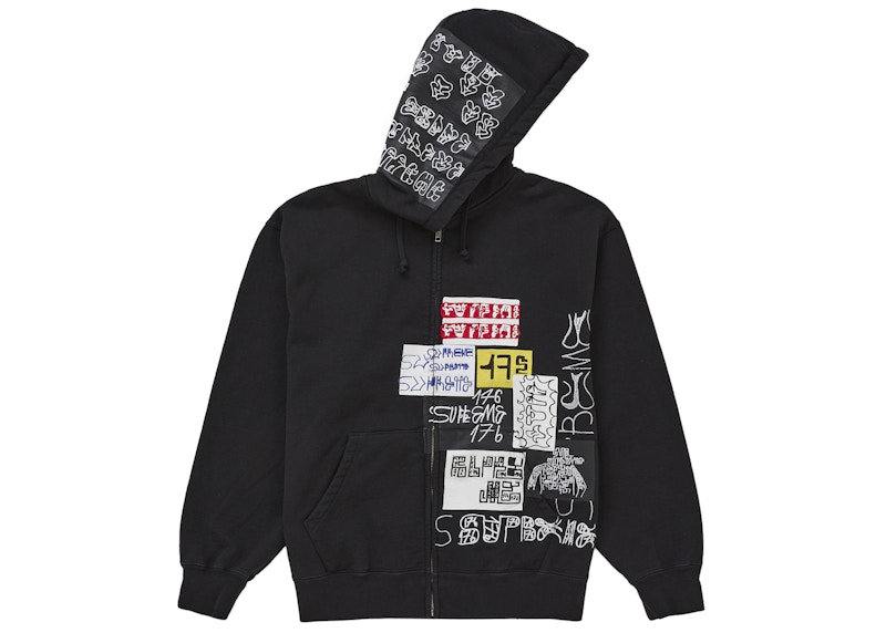 Order Supreme 176 Zip Up Hooded Sweatshirt Hitam