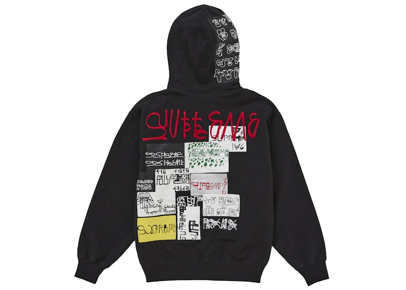 Lookbook Supreme 176 Zip Up Hooded Sweatshirt Hitam