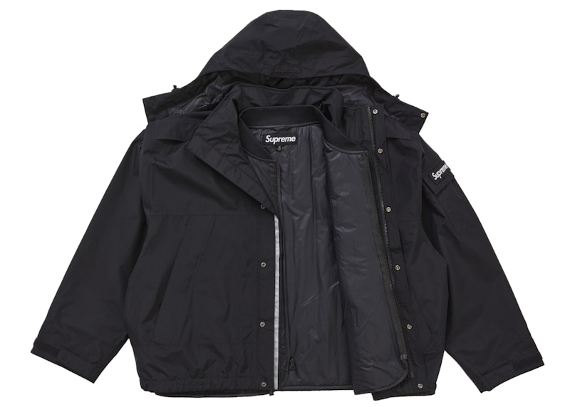 Order Supreme 2-dalam-1 GORE-TEX Cangkerang + Rompi Pelapik Quilted Hitam