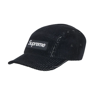 Supreme 2-Tone Corduroy Camp Cap Black