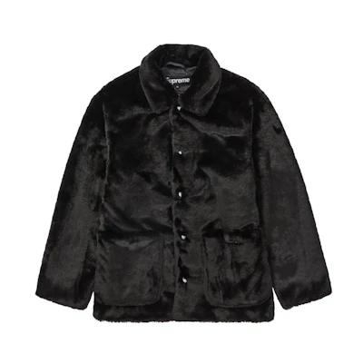 Supreme 2-Tone Faux Fur Shop Coat Black
