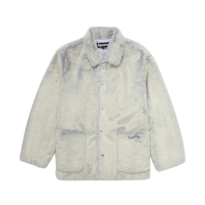 Supreme 2-Tone Faux Fur Shop Coat Lilac