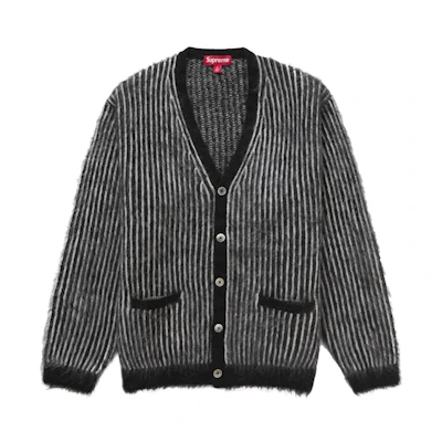 Supreme 2-Tone Mohair Cardigan Black