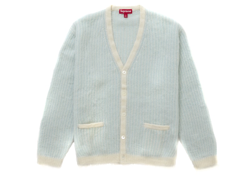 Supreme 2-Tone Mohair Cardigan Ivory