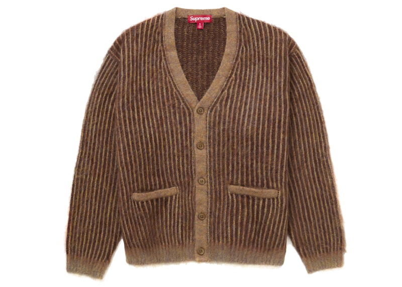 Supreme 2-Tone Mohair Cardigan Light Brown