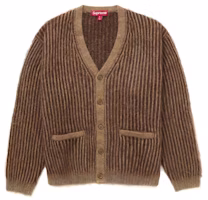 Supreme 2-Tone Mohair Cardigan Light Brown Supreme 2-Tone Mohair Cardigan Light Brown
