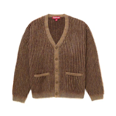 Supreme 2-Tone Mohair Cardigan Light Brown