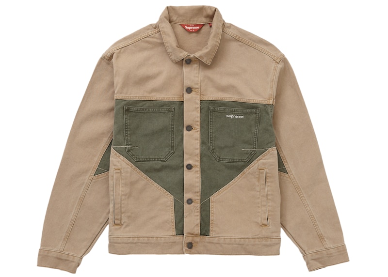 Buy Supreme Jaket Denim Panel 2-Tone Coklat