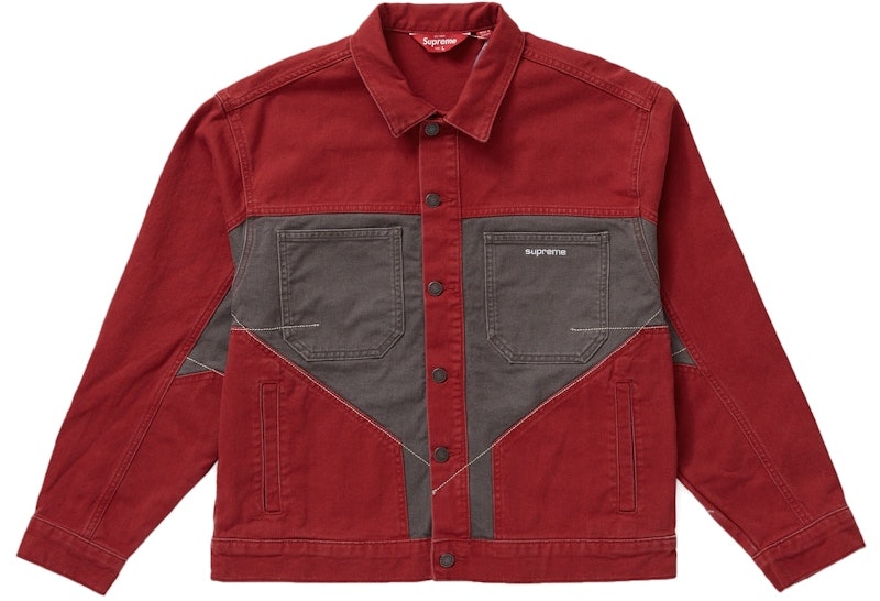 supreme-2-tone-paneled-denim-jacket-red