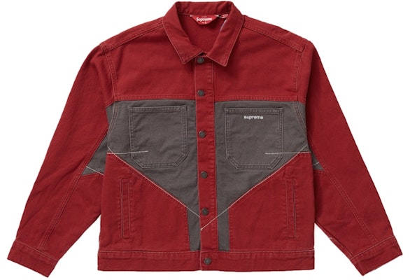 Chaqueta Denim Panelada Bicolor Roja Supreme Buy Chaqueta Denim Panelada Bicolor Roja Supreme