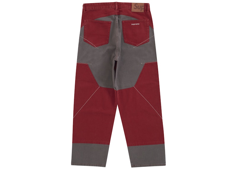 Supreme 2-Tone Paneled Jean Red 圖 2