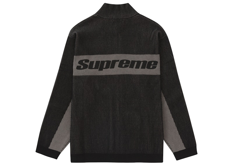 Supreme 2-Tone Ribbed Zip Up Sweater Black 圖 2